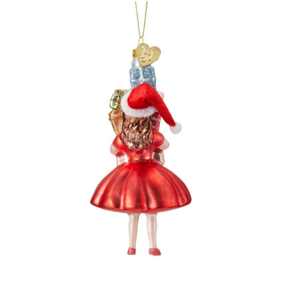 Jillian Harris X CANVAS Girl with Christmas Presetns Glass Ornament NEW - Picture 11 of 12